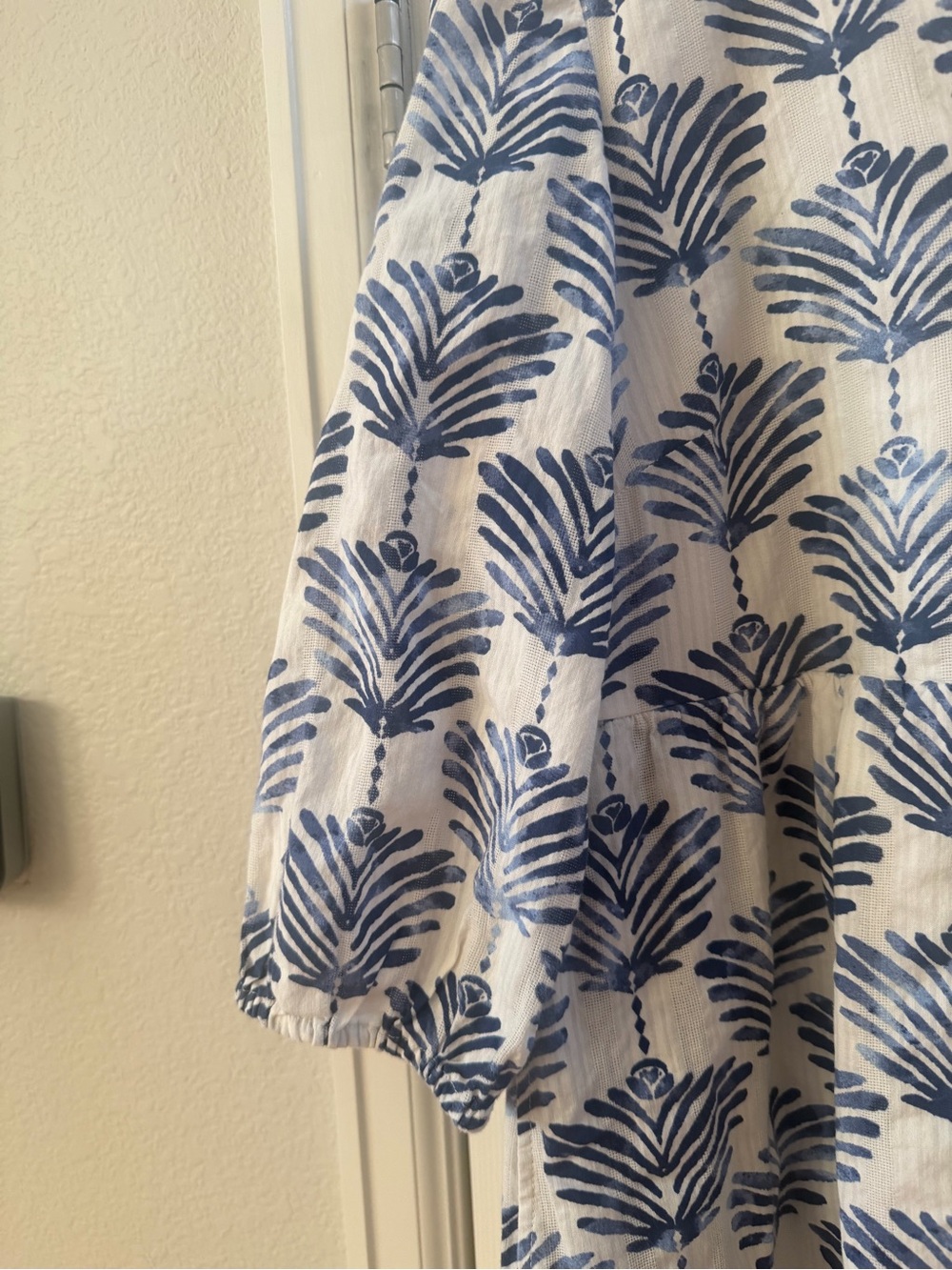 J. Jill White Cotton Dress with Blue Botanical Print - Picture 4 of 8